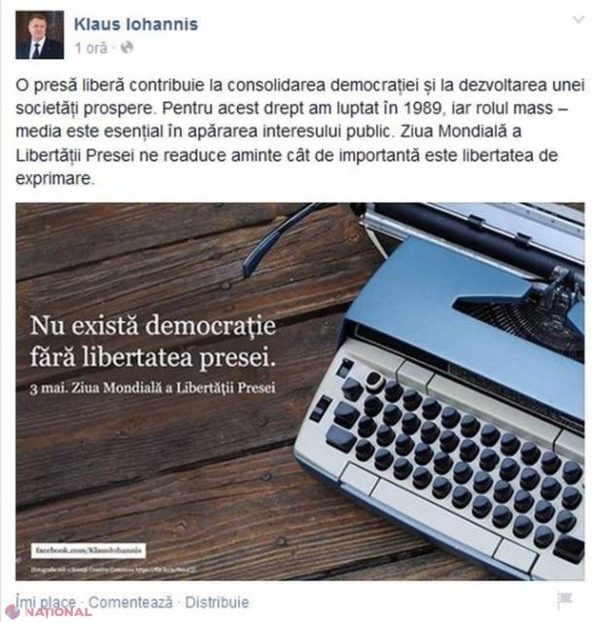 Klaus Iohannis: „Pentru o presă liberă am luptat în 1989”
