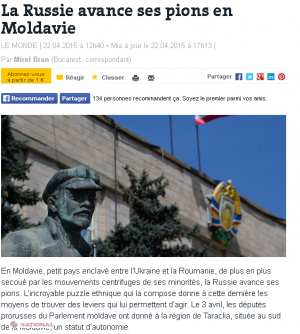 „Le Monde”: „Rusia are trei PÂRGHII de influență asupra R. Moldova”