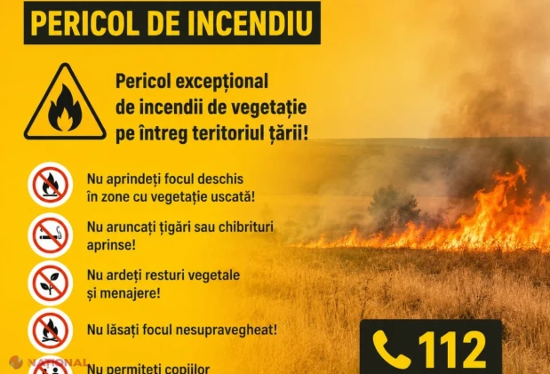 Pericol excepțional de incendii pe întreg teritoriul țării: recomandările pompierilor pentru populație