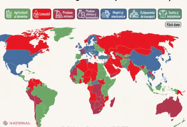 Harta exporturilor mondiale în 2024: ce vinde cel mai mult fiecare țară și unde se află Moldova