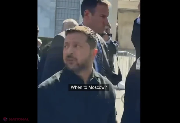 VIDEO // Zelenski i-a UMILIT la New York pe propagandiștii lui Putin. Întrebat când vine Moscova, președintele Ucrainei a tăiat-o scurt: „Pe o rachetă!”
