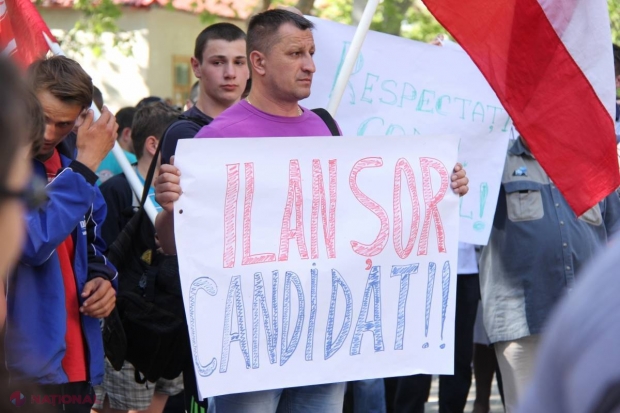 VIDEO, FOTO // Protest la Orhei. Susținătorii lui Ilan Shor cer înregistrarea acestuia în cursa electorală