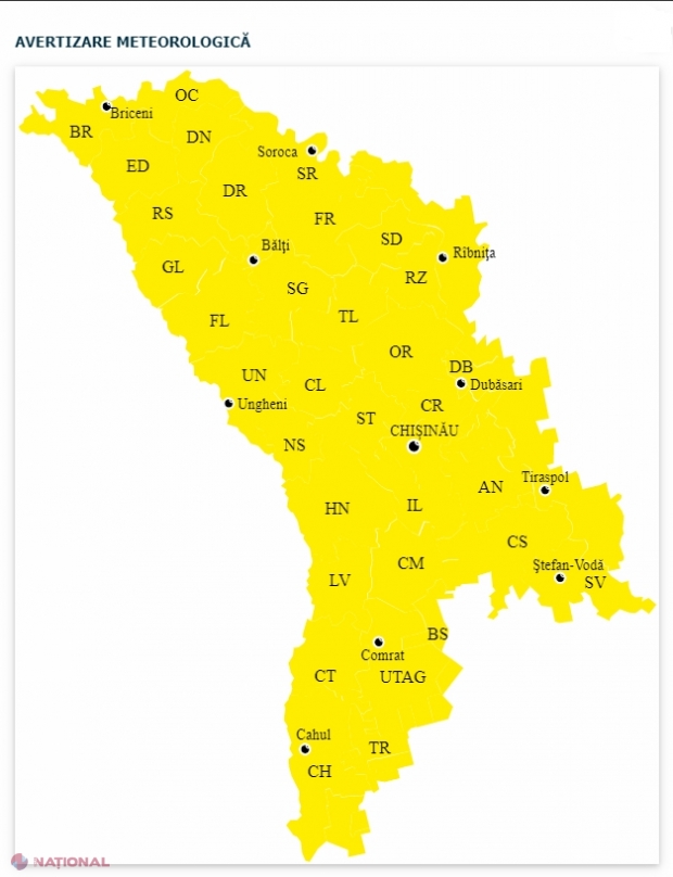 Meteo Cod Galben De V Nt Pe Teritoriul R Moldova Ce Temperaturi