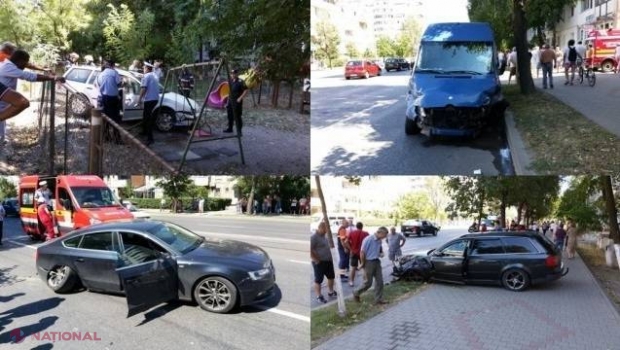FOTO Accident cu PATRU maşini şi OPT răniţi în România. Au fost implicate și două mașini din R. Moldova