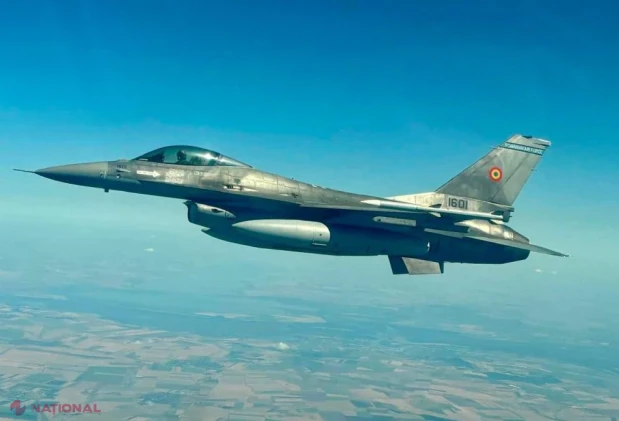 Imagini de la misiunea F-16 a Armatei Române care a doborât drona deasupra Mării Negre duminică dimineață