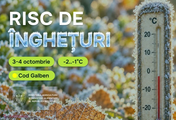 Cod galben de înghețuri în perioada 3–4 octombrie: recomandări pentru fermieri