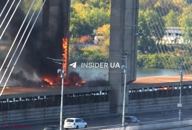 Podul de Nord din Kiev, lovit într-un atac rusesc la câteva zile după atacul asupra Podului de Sud