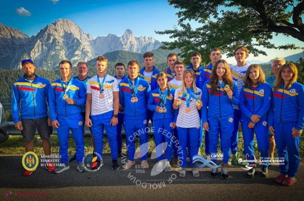 VIDEO // Ploaie de MEDALII pentru R. Moldova la Campionatul European de canoe. „Fetele de AUR” Maria Olărașu și Daniela Cociua au făcut legea la distanța de 500 metri în Portugalia