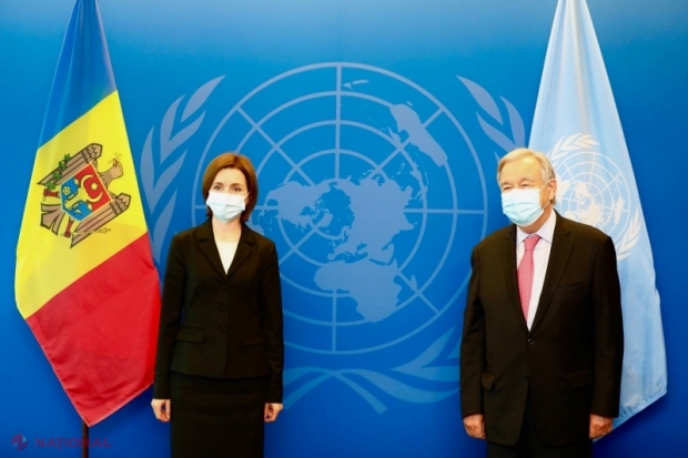 Președinta Maia Sandu, discuție la New York cu secretarul general al ONU, Antonio Guterres: „I-am confirmat angajamentul R. Moldova de menținere a păcii și stabilității în regiune și în lume”