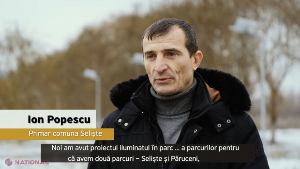 Parc iluminat în satul Seliște, raionul Nisporeni, cu ZERO cheltuieli: Lămpi LED cu panou solar