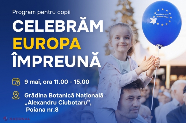 Guvernul a pregătit înghețată și un program pentru copii, de Ziua Europei. Evenimentul „Celebrăm Europa împreună” se va desfășura pe 9 mai în Grădina Botanică, iar intrarea este liberă