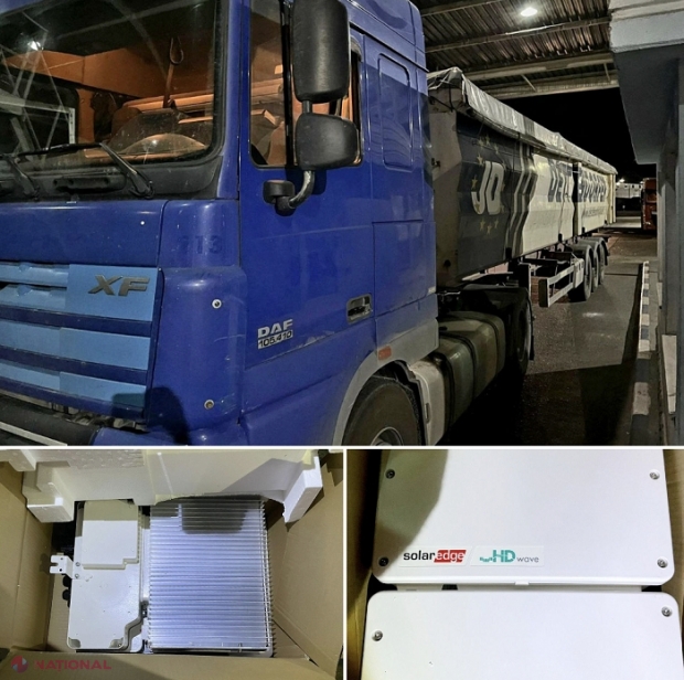 Invertor fotovoltaic, ascuns într-un autocamion, pentru a fi trecut ilegal în R. Moldova