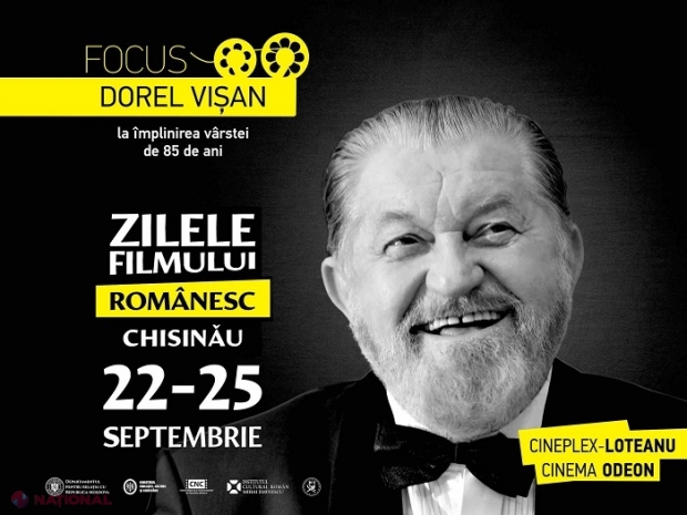 FOTO, VIDEO // Marele actor din România, Dorel Vișan, invitatul special al celei de-a opta ediţii a Zilelor Filmului Românesc la Chişinău: Filmele proiectate GRATUIT în capitala R. Moldova