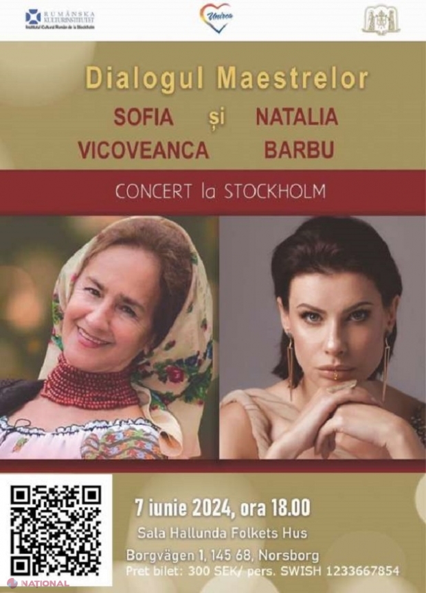  Sofia Vicoveanca şi Natalia Barbu, concert la Stockholm