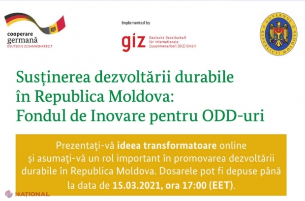 CONCURS GIZ: Susținere financiară pentru șase proiecte inovative, implementate în R. Moldova în domeniul finanțelor publice, social sau al mediului înconjurător