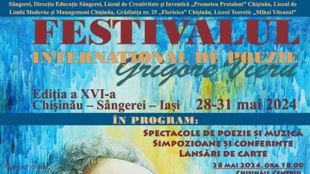 Festivalul Internațional de Poezie „Grigore Vieru”, organizat la Chișinău, Sângerei și Iași. ICR Mihai Eminescu la Chișinău va acorda două premii