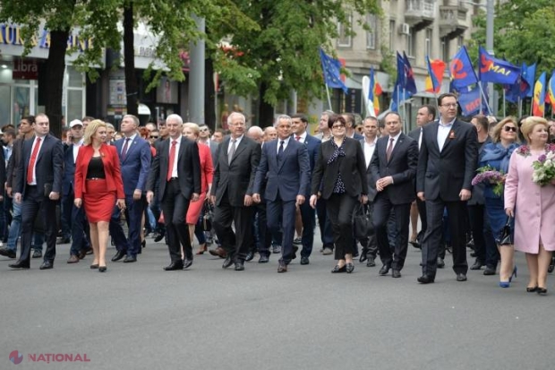 PREMIERĂ pentru R. Moldova de 9 Mai. Dodon, unicul șef de stat străin prezent la PARADA lui Putin versus Vlad Plahotniuc în fruntea unei coloane pe străzile capitalei