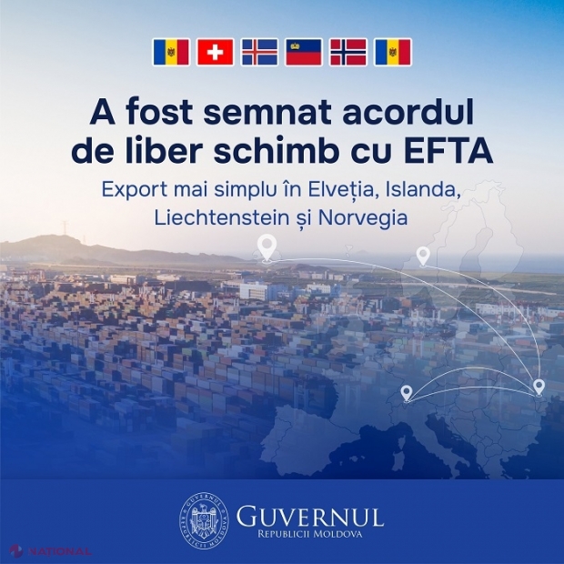 Acord de Liber Schimb între R. Moldova și Islanda, Liechtenstein, Norvegia și Elveția! Premierul Dorin Recean: „Mai multe investiții și locuri de muncă, creștere a exporturilor, diversificare a partenerilor comerciali și creștere economică”