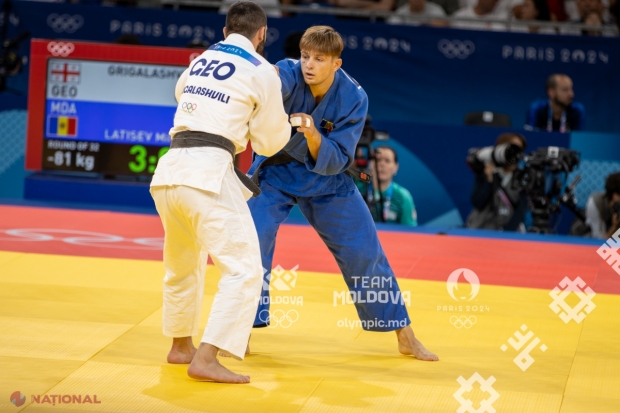 FOTO // Judocanul Mihail Latîșev, eliminat de la Jocurile Olimpice. Sportivul nostru de 20 de ani a cedat în fața campionului MONDIAL Tato Grigalashvili