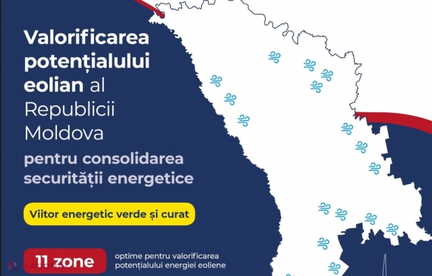 R. Moldova ar putea să-și asigure în următorii ani ÎNTREGUL consum de energie ELECTRICĂ: Experții au identificat 11 zone cu potențial de energie eoliană nevalorificat