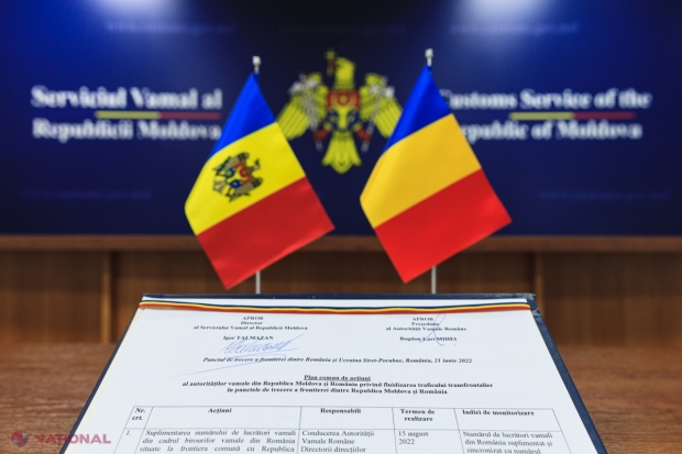 Autoritățile vamale din Republica Moldova și România au semnat un plan comun de acțiuni privind fluidizarea traficului transfrontalier