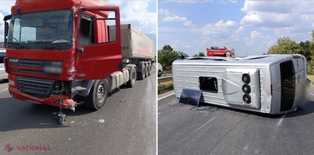 Un microbuz de pe ruta Chișinău - Costești, accident rutier în capitală: Șapte pasageri au avut nevoie de asistență medicală, după ce autovehiculul s-a răsturnat 