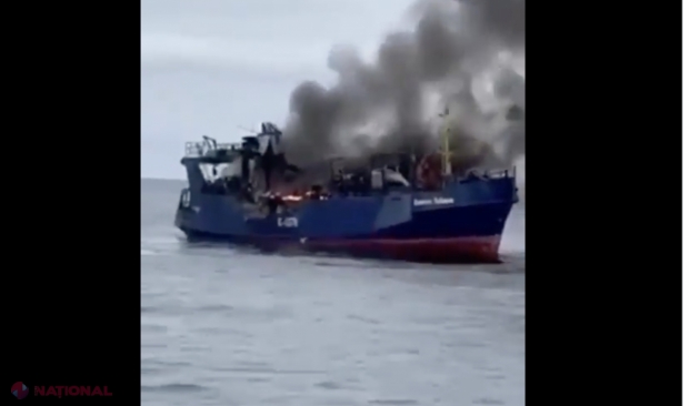 VIDEO // O navă rusească a fost DISTRUSĂ cu rachete în Marea Baltică de armata lui Putin. Numărul victimelor este ascuns de către autorități