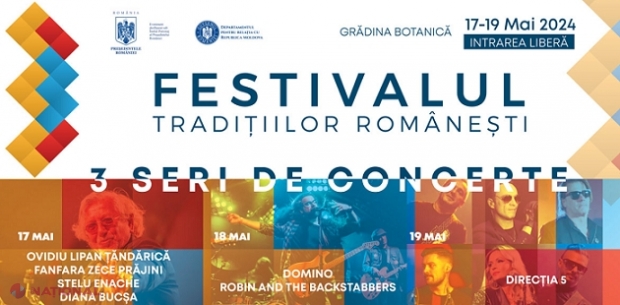 PROGRAM // Festivalul Tradițiilor Românești: Ovidiu Lipan Țăndărică, Stelu Enache, Diana Bucșă, Fanfara din Zece Prăjini, concert gratuit, vineri, la Grădina Botanică