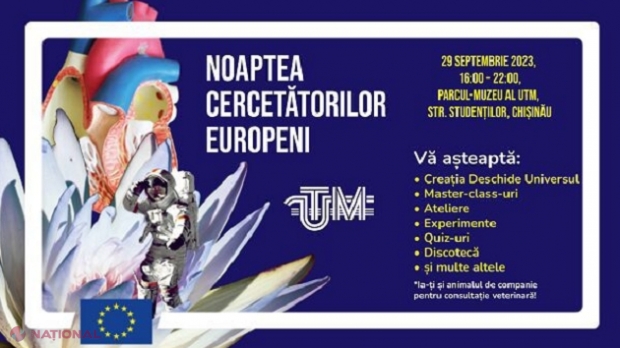 „Noaptea Cercetătorilor Europeni”, vineri, în parcul UTM: Experimente, invenții, master-classuri, ateliere sau show de modă, la Chișinău