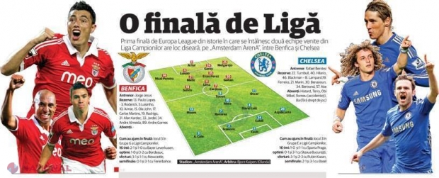 O finală de Ligă: Benfica - Chelsea, 21.45