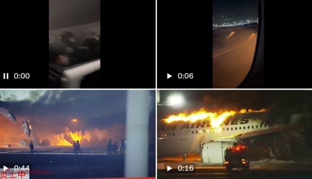 VIDEO // Imagini ÎNFIORĂTOARE din interiorul avionului Airbus A350 cuprins de flăcări pe aeroportul din Tokyo. Coșmarul prin care au trecut pasagerii