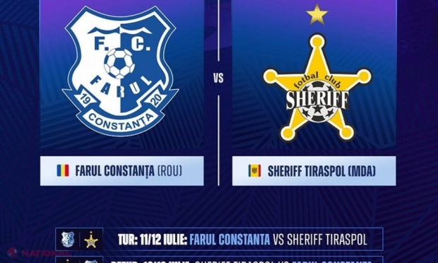 Meciul dintre FC Sheriff și Farul Constanța NU va mai fi jucat la Chișinău, pe arena „Zimbru”. Decizie de ultimă oră luată de UEFA