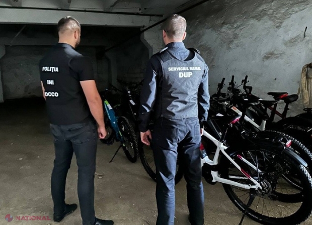 VIDEO // Furau biciclete din UE și le vindeau în Republica Moldova și în Federația Rusă: 50 de percheziții la o grupare criminală organizată formată din 16 moldoveni și 90 de biciclete electrice ridicate