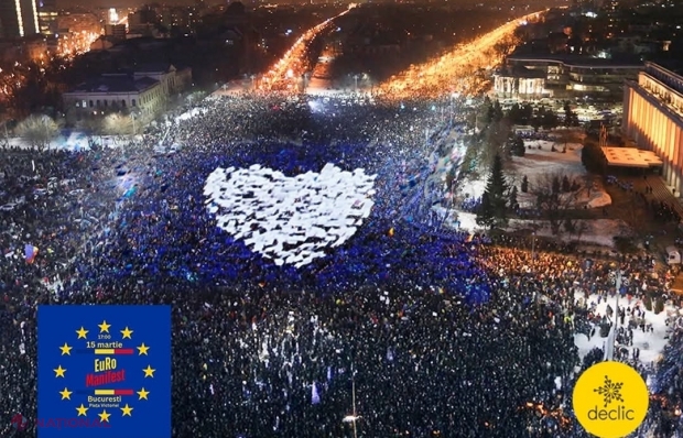 Miting „EuRo Manifest”, azi, în Piaţa Victoriei: Să arătăm că România este şi va rămâne parte a familiei europene! România pe care o lăsăm copiilor noştri trebuie să fie cel puţin la fel de bună ca România pe care am primit-o. Nu o dictatură