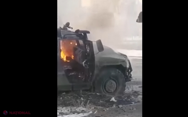 VIDEO, NO COMMENT // O nouă coloană de tehnică militară rusească, DISTRUSĂ de apărătorii ucraineni  