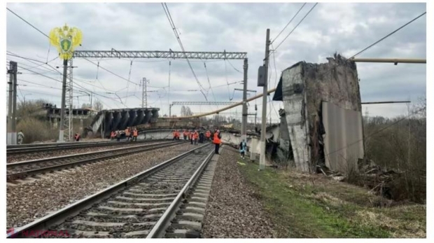 VIDEO // Momentul în care un pod cade în Smolensk. Principala rută de transport Rusia- Belarus, blocat