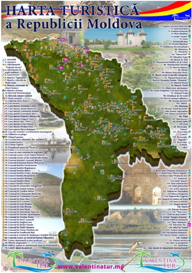 HARTA TURISTICĂ a R. Moldova în format digital: Cum puteți alege cel mai reușit itinerar pentru o excursie minunată