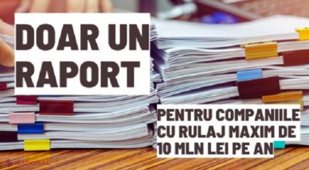 INIȚIATIVĂ: Companiile care au un rulaj de până la 10 milioane de lei pe an vor prezenta la stat un singur raport 