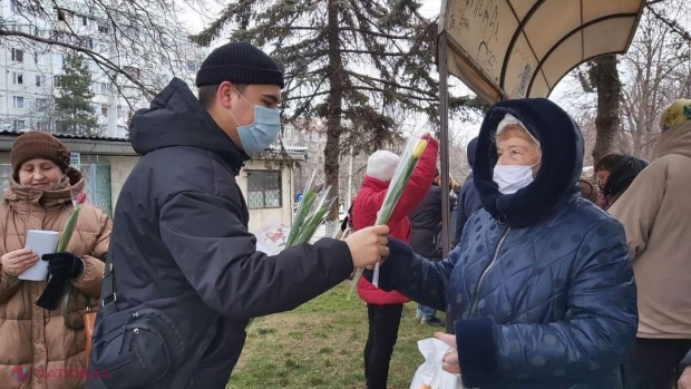 FOTO // De 8 Martie, echipa Partidului „ȘOR” a surprins într-un mod plăcut femeile din R. Moldova