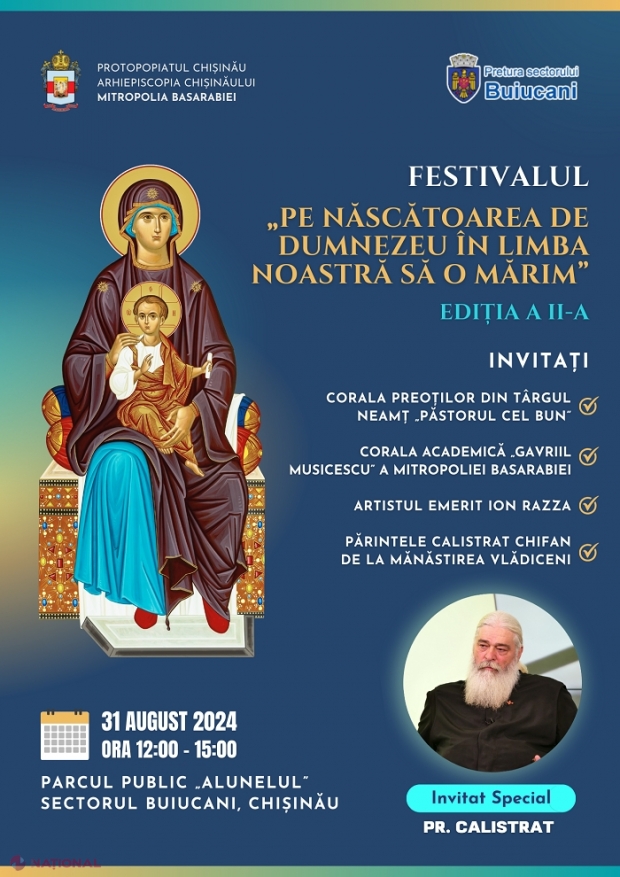 Festivalul „Pe Născătoarea de Dumnezeu în limba noastră să o mărim”, organizat de Mitropolia Basarabiei, de Ziua Limbii Române, la Chișinău