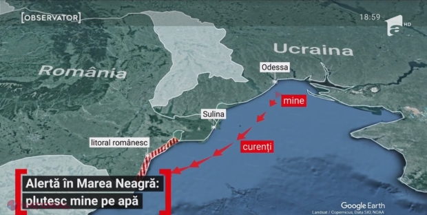 Alertă în Marea Neagră. Când ar putea aduce valurile MINELE de război în România