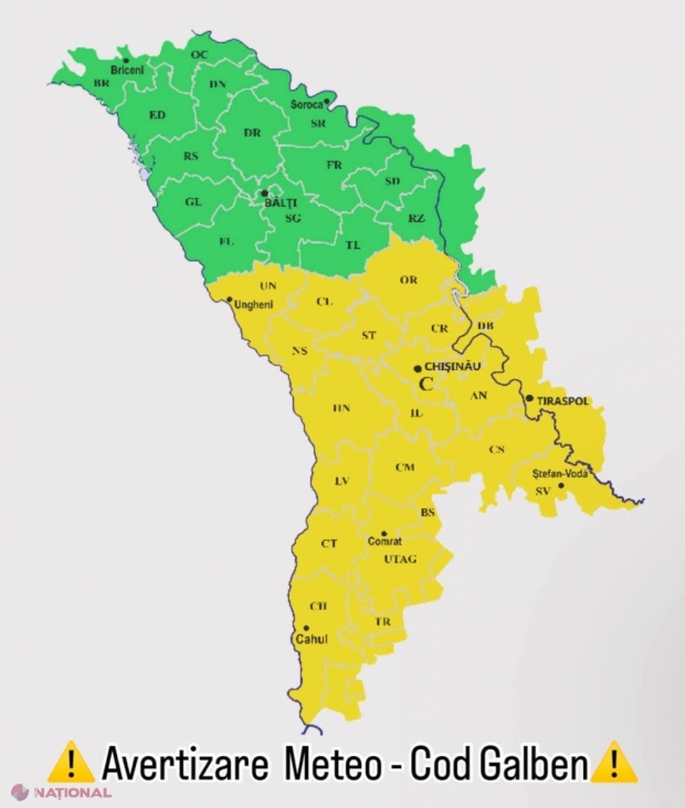 METEO // Cod galben de NINSORI, valabil pentru centrul și sudul R. Moldova: Polei și ghețuș pe drumuri