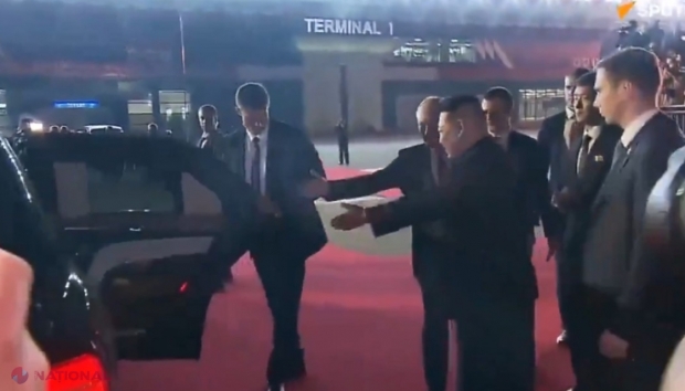 VIDEO // Momente RIDICOLE la întâlnirea dintre Putin și Kim Jon-un. Gesturile de curtoazie exagerată care au stârnit amuzament pe internet