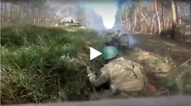 VIDEO // Miracol în Ucraina: Echipajul unui tanc și infanteriștii de pe el scapă, inexplicabil, cu viață