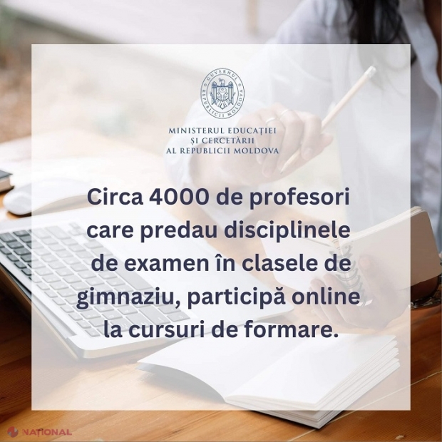 Peste 3 900 de profesori care predau Matematica, Istoria și Limba română, la cursuri de formare, pentru a îmbunătăți procesul de evaluare la examenele de absolvire a gimnaziului