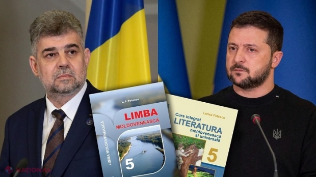 Manuale de „Limba moldovenească”, tipărite în Ucraina pentru copiii români. La nivel oficial, Ucraina a renunţat la sintagma „limba moldovenească”, recunoscând implicit că românii din ţara vecină sunt vorbitori ai limbii române