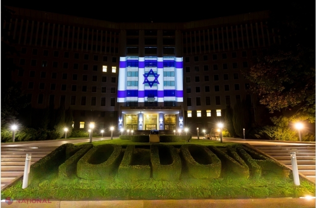 VIDEO // R. Moldova, alături de poporul israelian: clădirea Parlamentului a fost iluminată în culorile drapelului Israelului