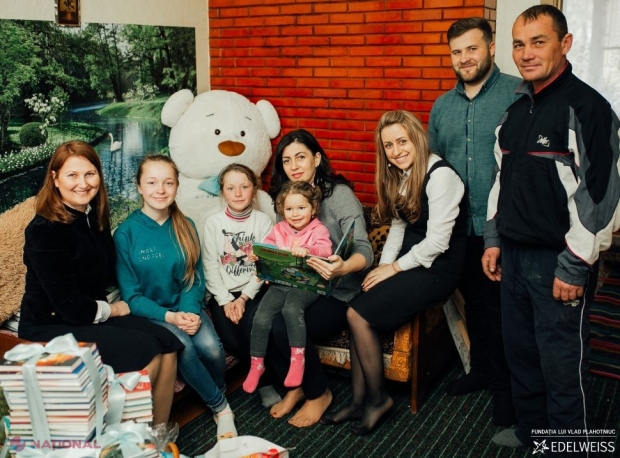 FOTO // Un nou ajutor pentru familia Rusu din Selemet, care a primit o CASĂ de la Fundația „Edelweiss”. Plahotniuc: „I-am promis Ionelei Rusu o bibliotecă generoasă…”