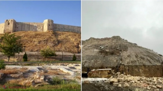 FOTO // Castel vechi de 2 000 de ani, DISTRUS de cutremurele din Turcia și Siria