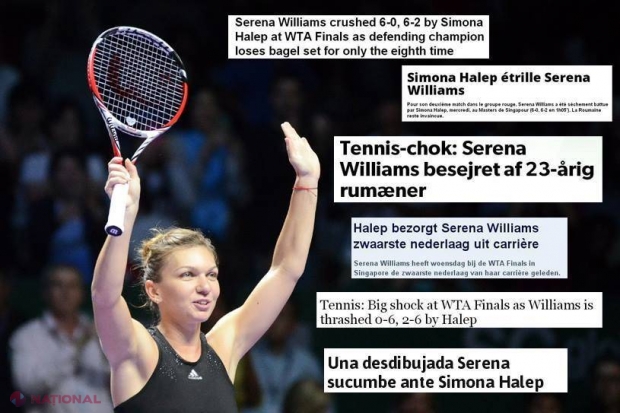 Simona Halep, LĂUDATĂ de toată lumea. „Daily Mail”: „Simona o DISTRUGE pe Serena”. Reacţii din SUA, Singapore şi Italia